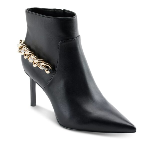 NEW KARL LAGERFELD PARIS Women's Samra Embellished Pointed-Toe Booties - Picture 1 of 8